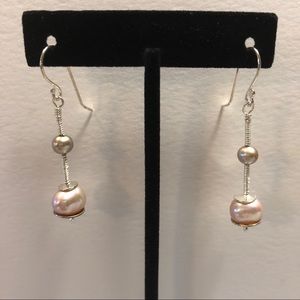 Artisan sterling pearl earrings.